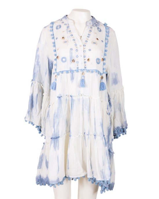ΚΑΦΤΑΝΙ TIE DYE ΜΕ ΜΑΡΓΑΡΙΤΕΣ(L.T BLUE)