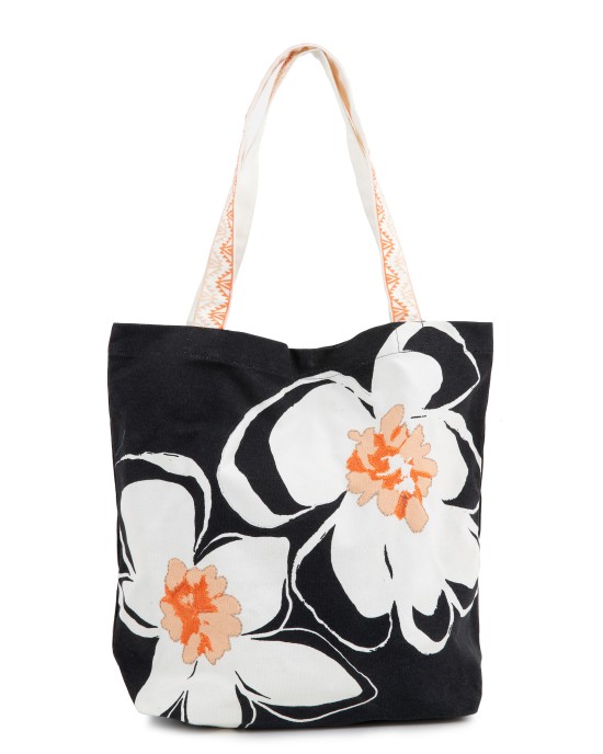 ΤΣΑΝΤΑ NAVY OFFWHITE FLOWERS
