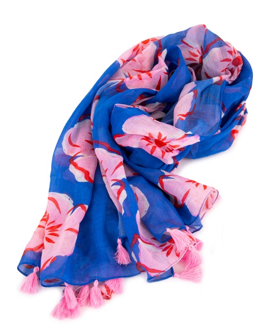 ΜΑΝΤΗΛΙ-ΠΑΡΕΟ BLUE PINK DAISYS